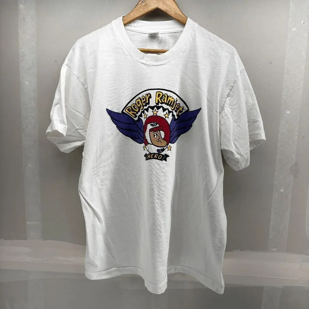 Vintage Rodger‎ Ramjet Hero Single Stitch Fruit of the Loom Shirt Size XL